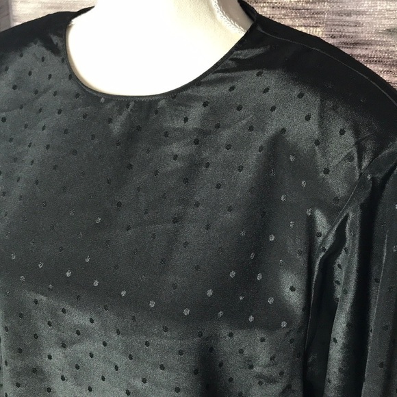 PETERS & ASHLEY VINTAGE BLACK POLKA DOT PULLOVER BLOUSE size 10 - Picture 4 of 11